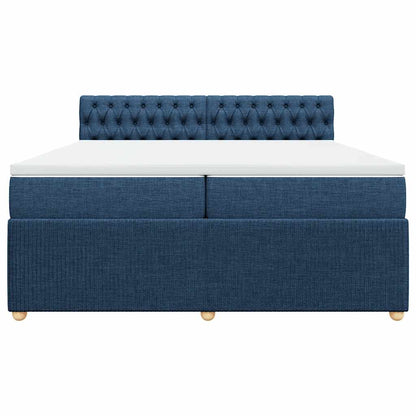 Giroletto a Molle con Materasso Blu 200x200 cm in Tessuto