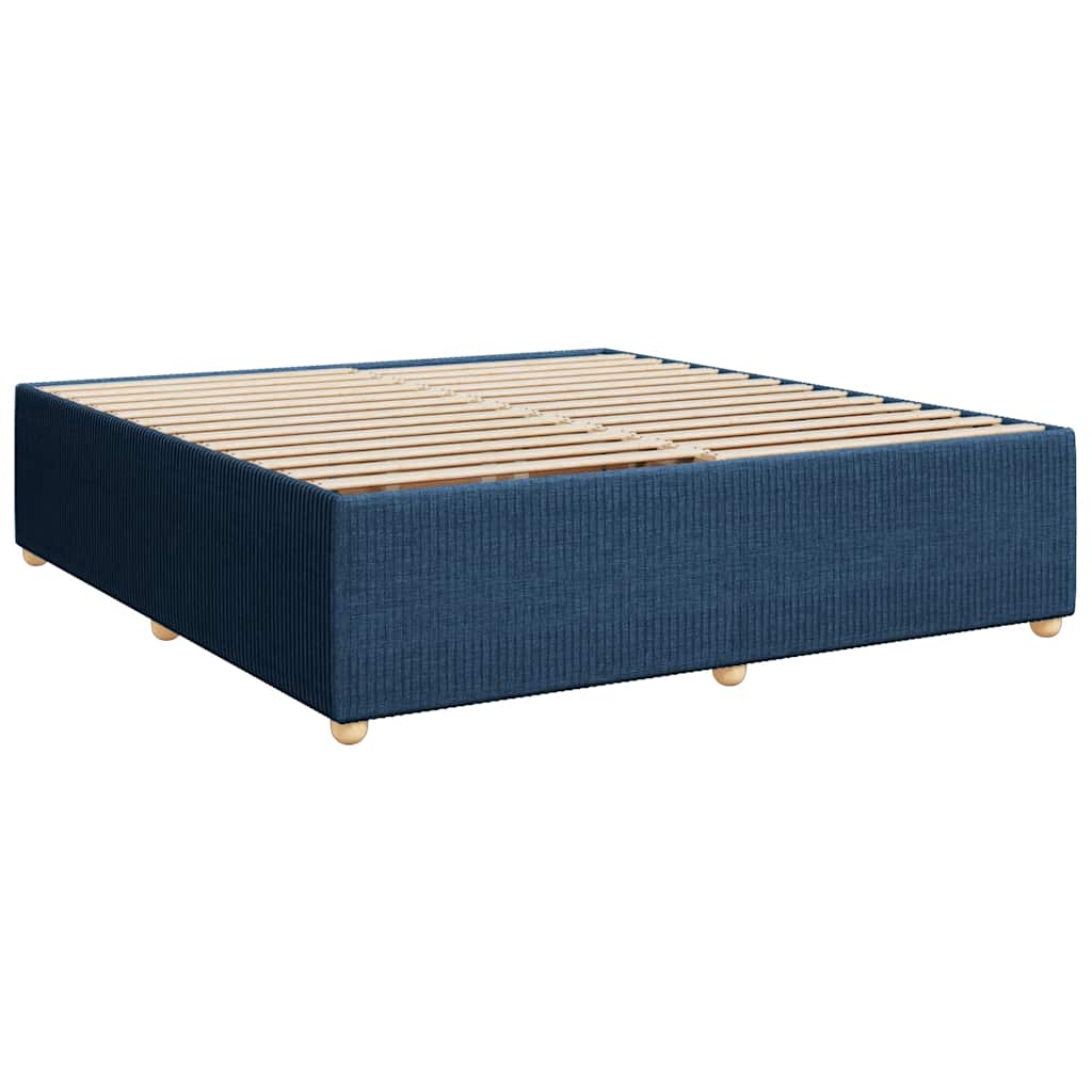 Giroletto a Molle con Materasso Blu 200x200 cm in Tessuto