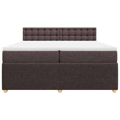Giroletto a Molle con Materasso Marrone Scuro 200x200cm Tessuto