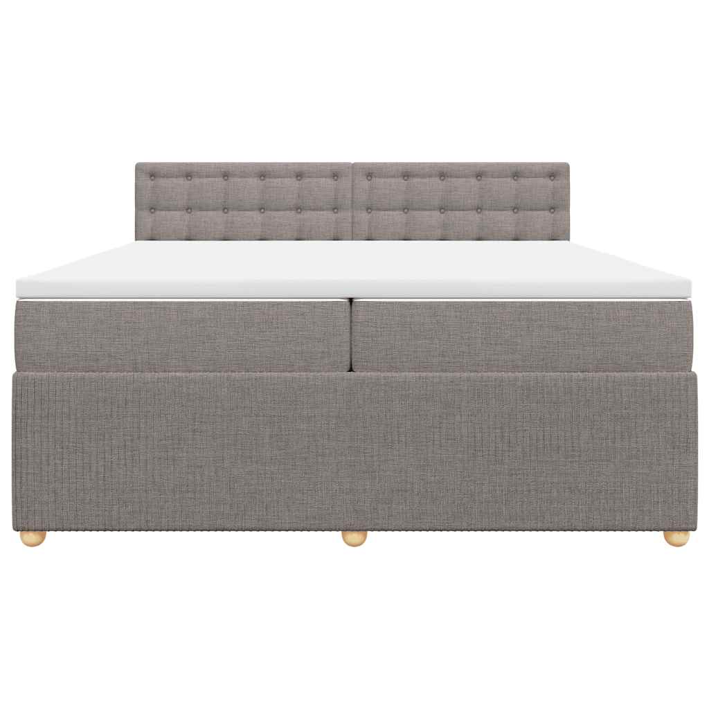 Giroletto a Molle con Materasso Tortora 200x200 cm in Tessuto