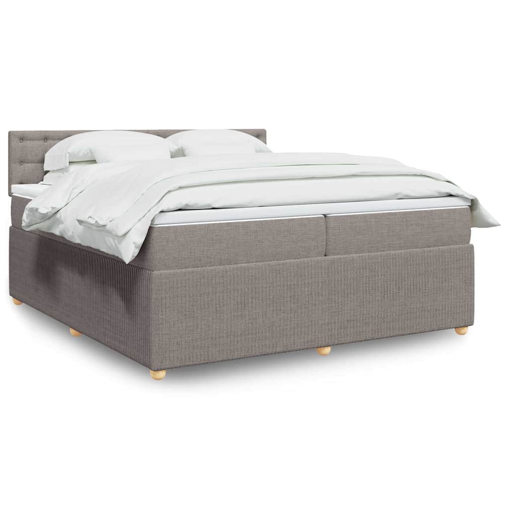 Giroletto a Molle con Materasso Tortora 200x200 cm in Tessuto