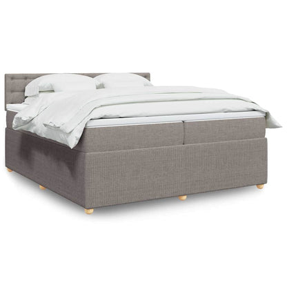 Giroletto a Molle con Materasso Tortora 200x200 cm in Tessuto