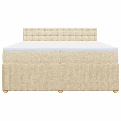 Giroletto a Molle con Materasso Crema 200x200 cm in Tessuto - homemem39