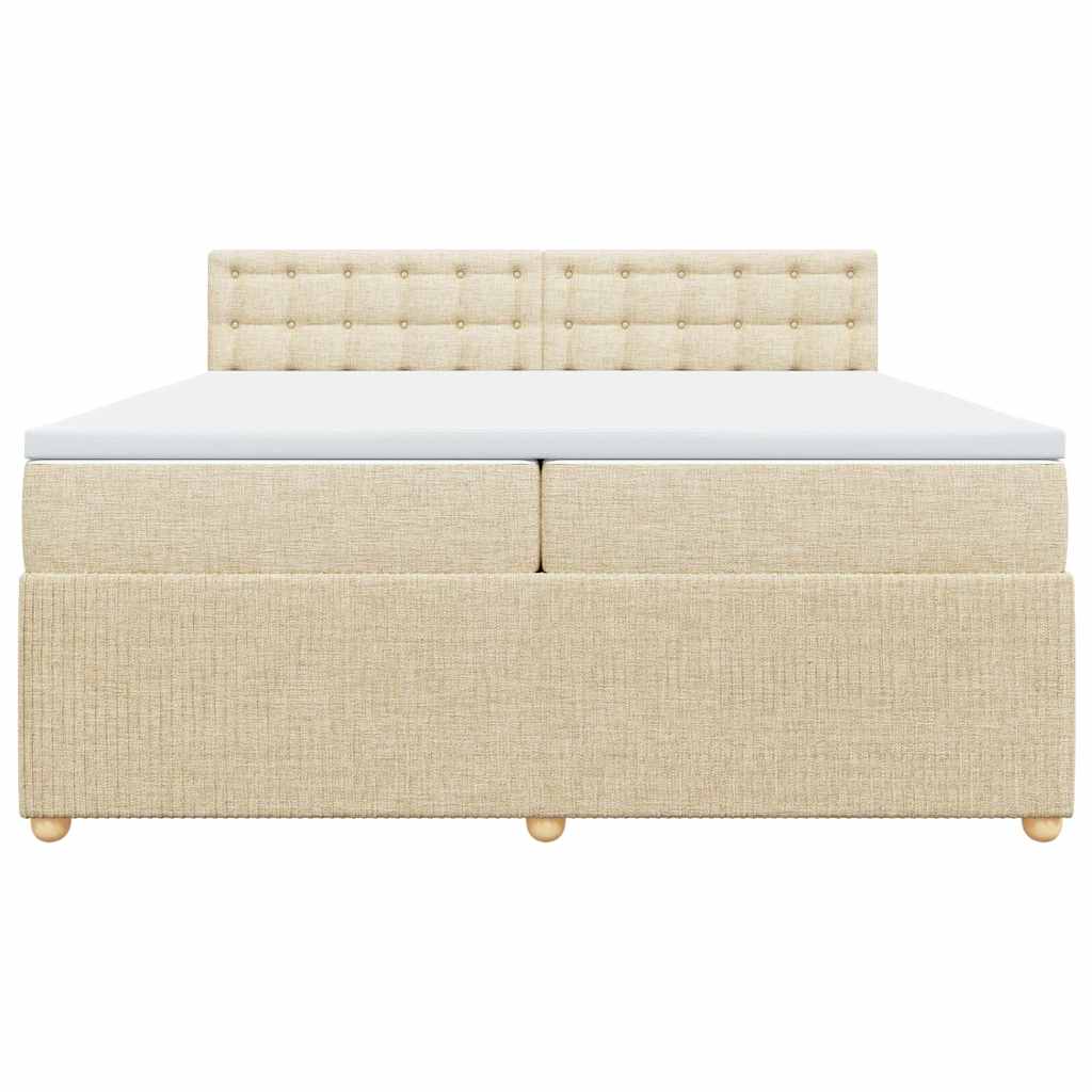 Giroletto a Molle con Materasso Crema 200x200 cm in Tessuto