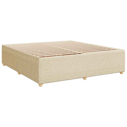Giroletto a Molle con Materasso Crema 200x200 cm in Tessuto