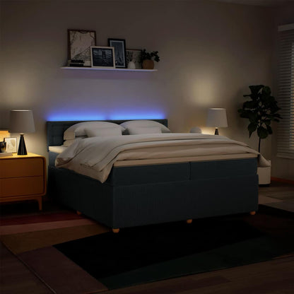 Giroletto a Molle con Materasso Blu 200x200 cm in Tessuto - homemem39