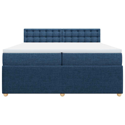 Giroletto a Molle con Materasso Blu 200x200 cm in Tessuto