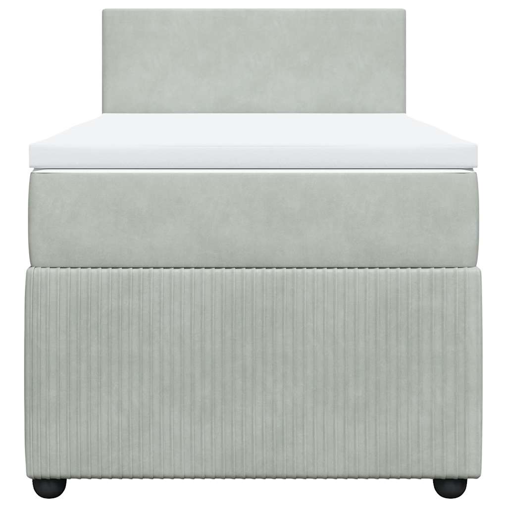 Giroletto a Molle con Materasso Grigio Chiaro 80x200 cm Velluto | homemem39