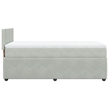 Giroletto a Molle con Materasso Grigio Chiaro 80x200 cm Velluto | homemem39