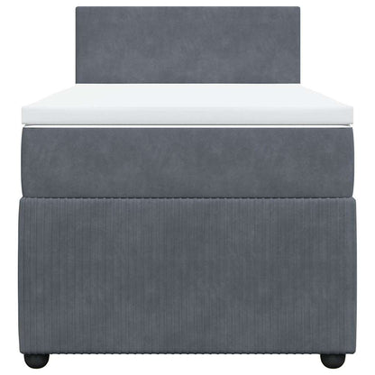 Giroletto a Molle con Materasso Grigio Scuro 80x200 cm Velluto | homemem39