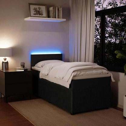 Giroletto a Molle con Materasso Nero 80x200 cm in Velluto - homemem39