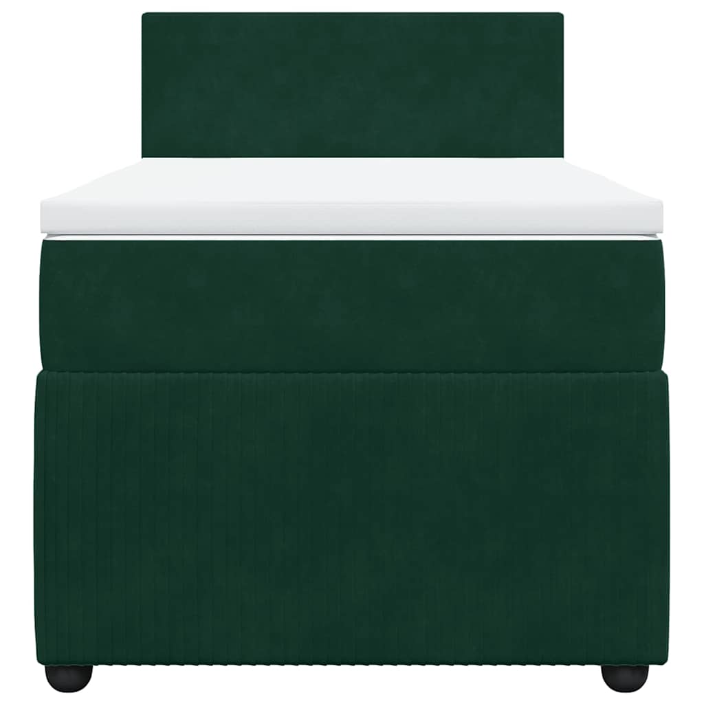 Giroletto a Molle con Materasso Verde Scuro 80x200 cm Velluto