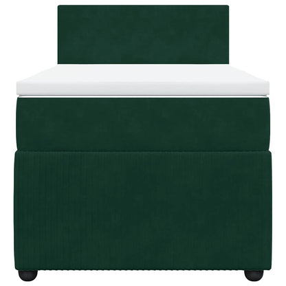 Giroletto a Molle con Materasso Verde Scuro 80x200 cm Velluto