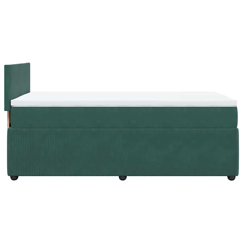 Giroletto a Molle con Materasso Verde Scuro 80x200 cm Velluto - homemem39