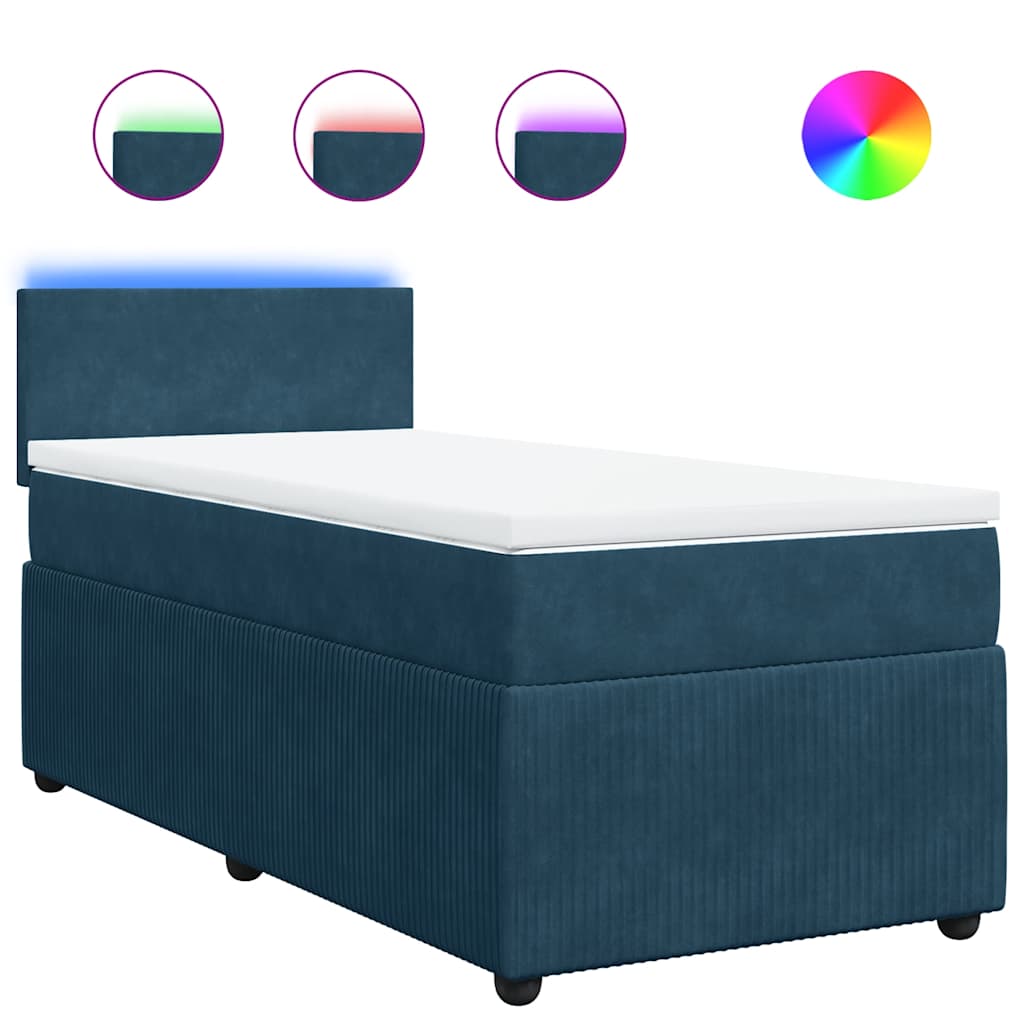 Giroletto a Molle con Materasso Blu 80x200 cm in Velluto | homemem39