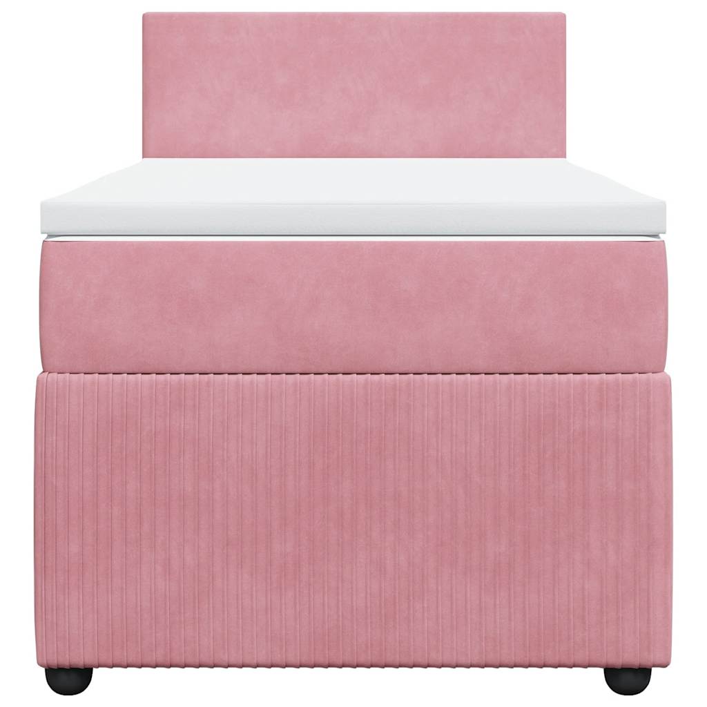 Giroletto a Molle con Materasso Rosa 80x200 cm in Velluto | homemem39