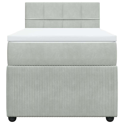 Giroletto a Molle con Materasso Grigio Chiaro 80x200 cm Velluto | homemem39