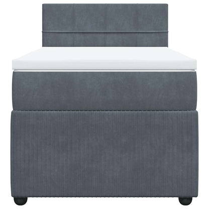 Giroletto a Molle con Materasso Grigio Scuro 80x200 cm Velluto | homemem39