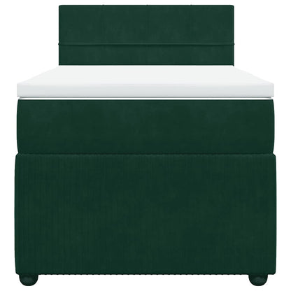 Giroletto a Molle con Materasso Verde Scuro 80x200 cm Velluto