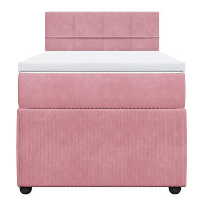 Giroletto a Molle con Materasso Rosa 80x200 cm in Velluto