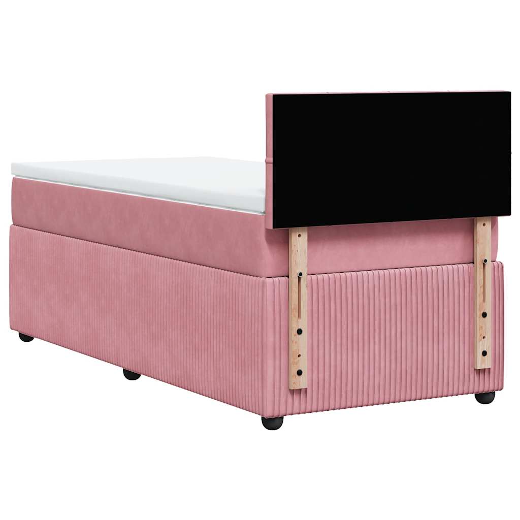 Giroletto a Molle con Materasso Rosa 80x200 cm in Velluto | homemem39