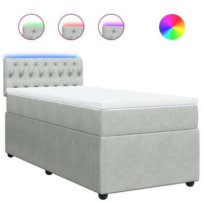Giroletto a Molle con Materasso Grigio Chiaro 80x200 cm Velluto | homemem39