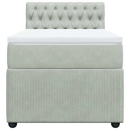 Giroletto a Molle con Materasso Grigio Chiaro 80x200 cm Velluto | homemem39