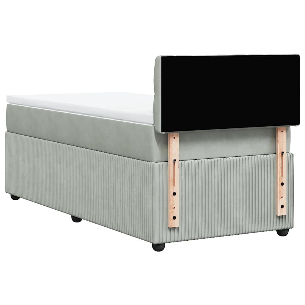Giroletto a Molle con Materasso Grigio Chiaro 80x200 cm Velluto | homemem39