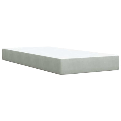 Giroletto a Molle con Materasso Grigio Chiaro 80x200 cm Velluto | homemem39