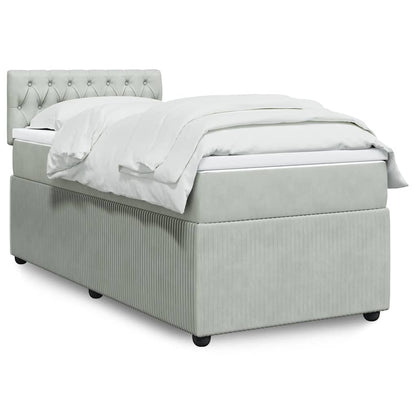 Giroletto a Molle con Materasso Grigio Chiaro 80x200 cm Velluto | homemem39