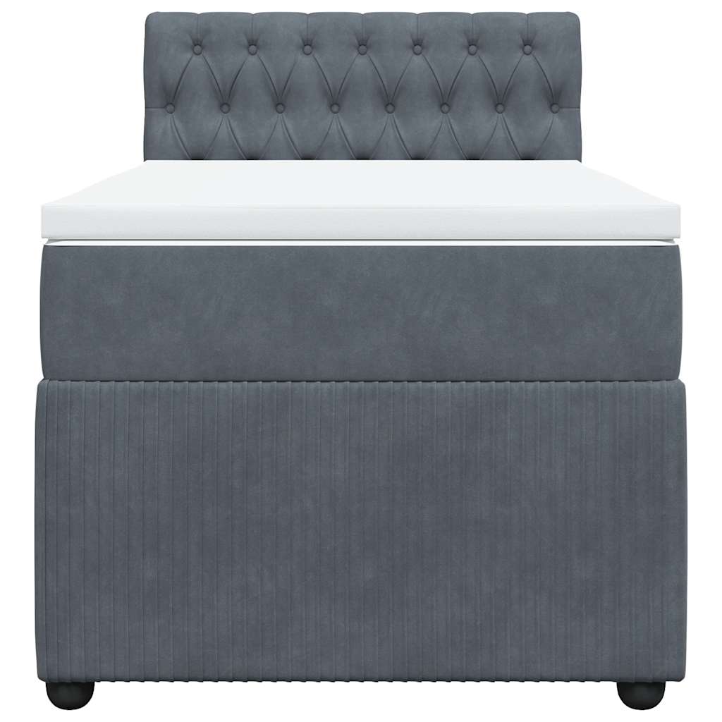 Giroletto a Molle con Materasso Grigio Scuro 80x200 cm Velluto | homemem39