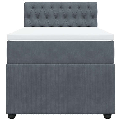 Giroletto a Molle con Materasso Grigio Scuro 80x200 cm Velluto | homemem39
