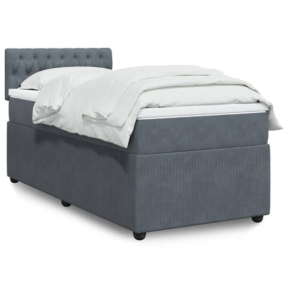Giroletto a Molle con Materasso Grigio Scuro 80x200 cm Velluto | homemem39