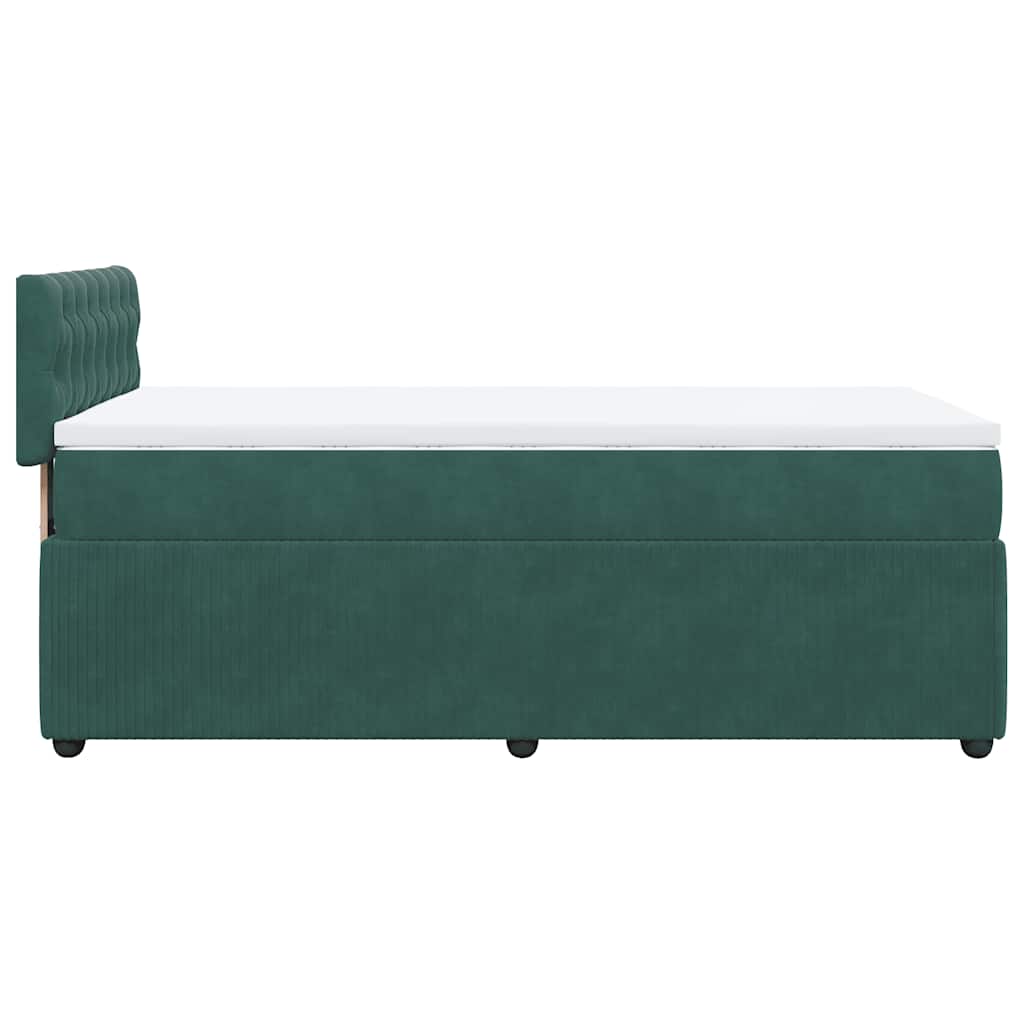Giroletto a Molle con Materasso Verde Scuro 80x200 cm Velluto - homemem39