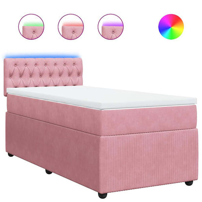 Giroletto a Molle con Materasso Rosa 80x200 cm in Velluto | homemem39
