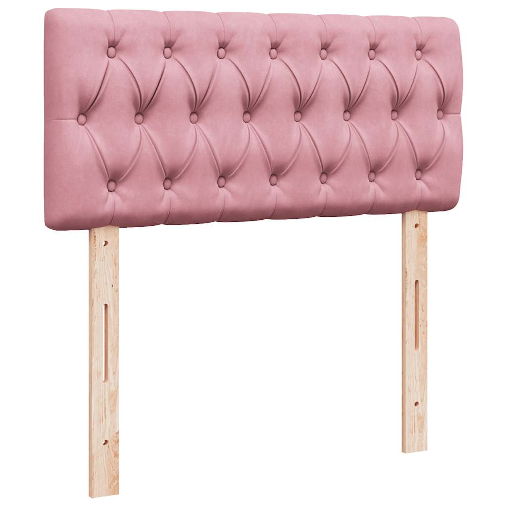 Giroletto a Molle con Materasso Rosa 80x200 cm in Velluto
