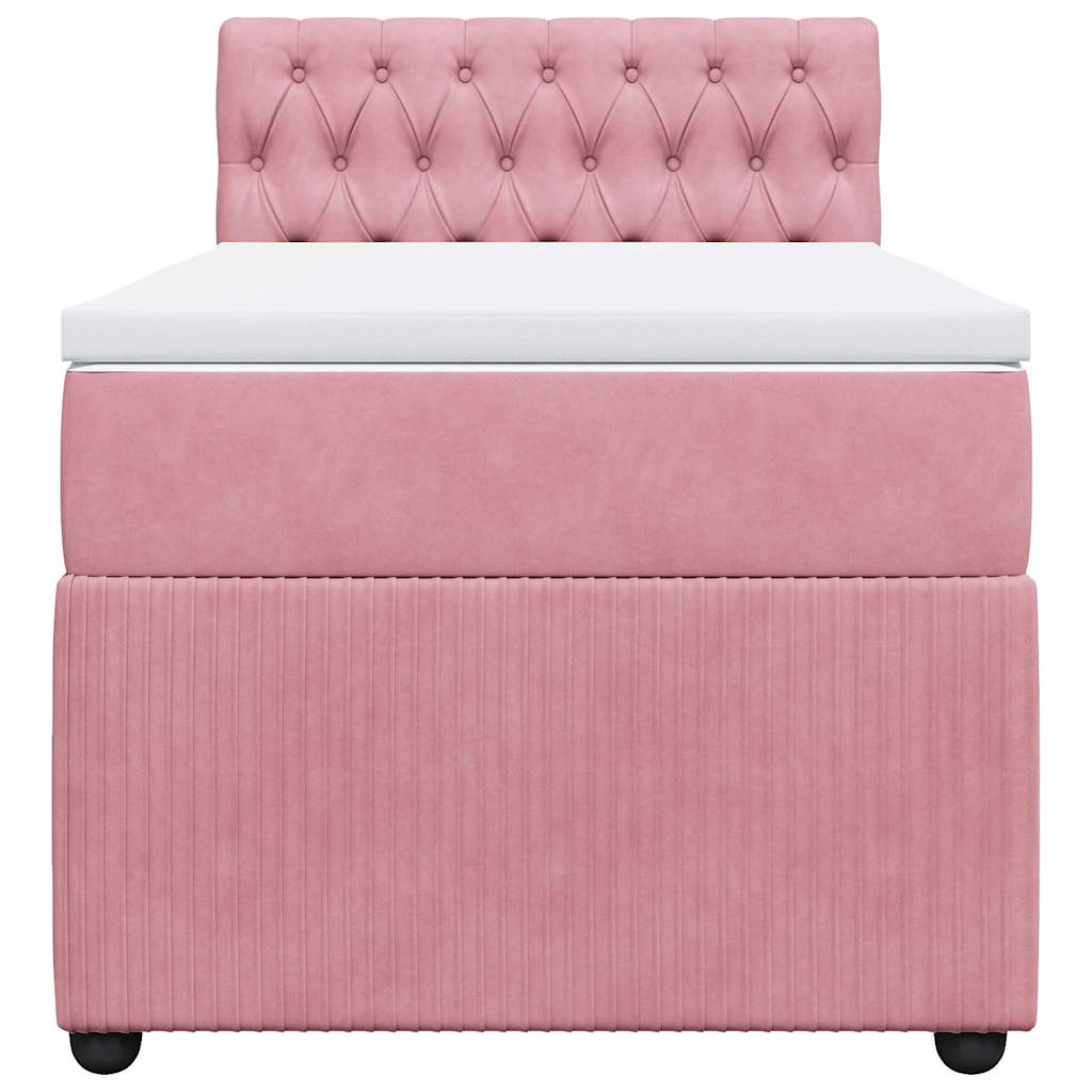 Giroletto a Molle con Materasso Rosa 80x200 cm in Velluto | homemem39