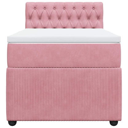 Giroletto a Molle con Materasso Rosa 80x200 cm in Velluto | homemem39