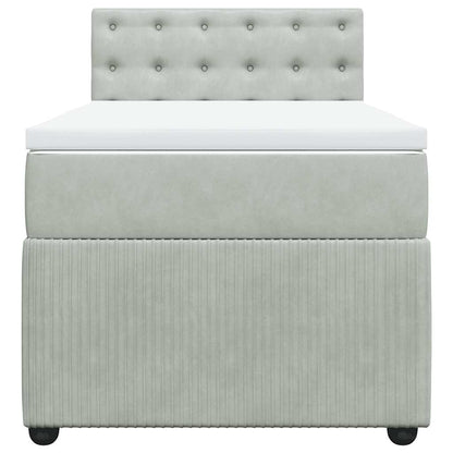 Giroletto a Molle con Materasso Grigio Chiaro 80x200 cm Velluto | homemem39