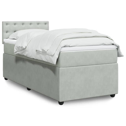 Giroletto a Molle con Materasso Grigio Chiaro 80x200 cm Velluto | homemem39