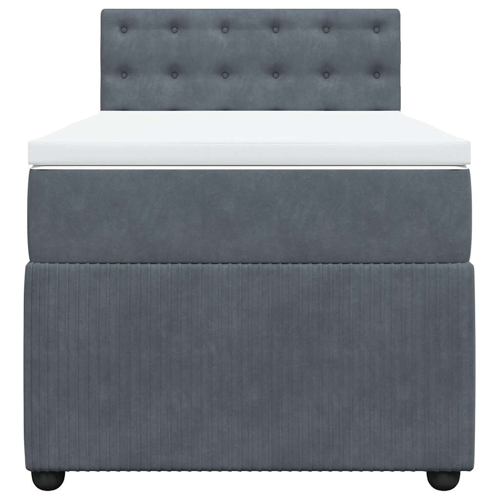 Giroletto a Molle con Materasso Grigio Scuro 80x200 cm Velluto | homemem39