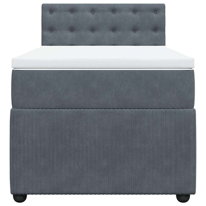 Giroletto a Molle con Materasso Grigio Scuro 80x200 cm Velluto | homemem39