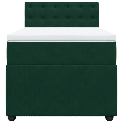 Giroletto a Molle con Materasso Verde Scuro 80x200 cm Velluto