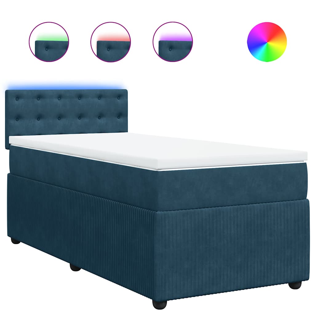 Giroletto a Molle con Materasso Blu 80x200 cm in Velluto | homemem39