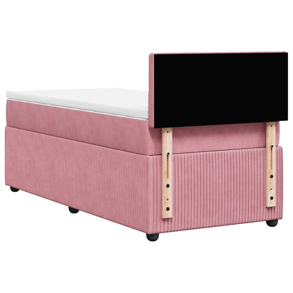 Giroletto a Molle con Materasso Rosa 80x200 cm in Velluto | homemem39