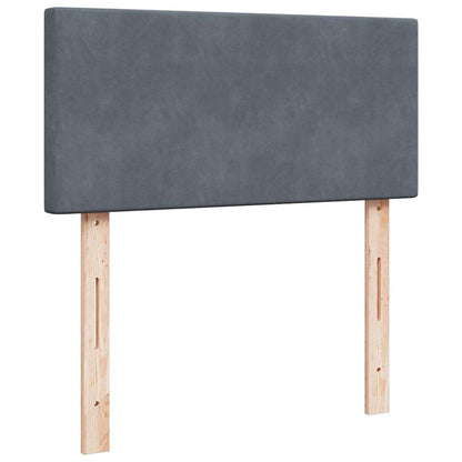 Giroletto a Molle con Materasso Grigio Scuro 90x190 cm Velluto