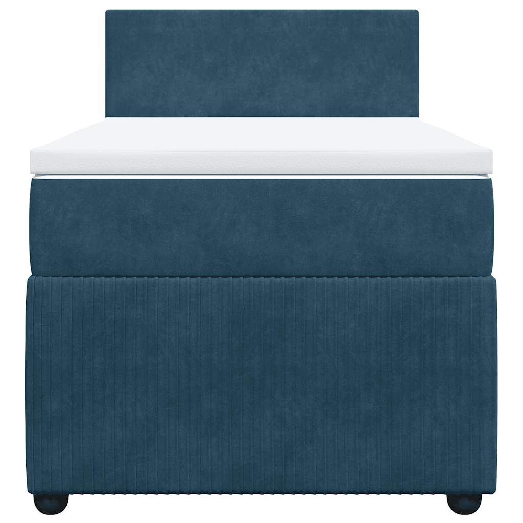 Giroletto a Molle con Materasso Blu 90x190 cm in Velluto | homemem39