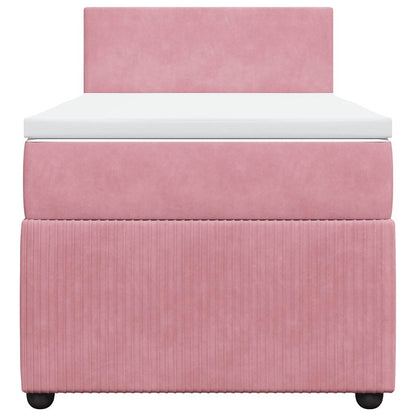 Giroletto a Molle con Materasso Rosa 90x190 cm in Velluto | homemem39