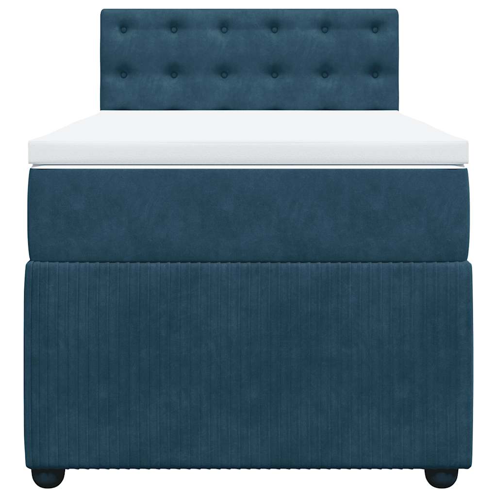 Giroletto a Molle con Materasso Blu 90x190 cm in Velluto | homemem39