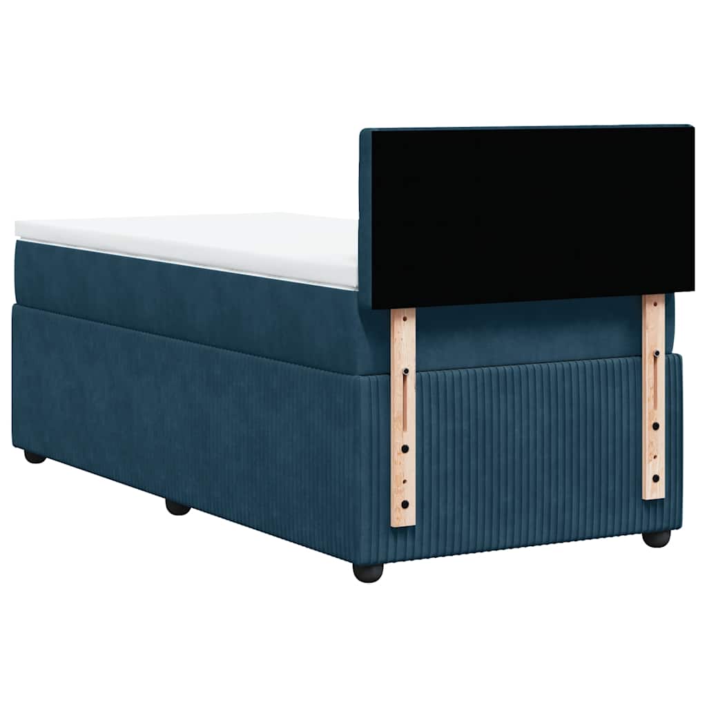 Giroletto a Molle con Materasso Blu 90x190 cm in Velluto